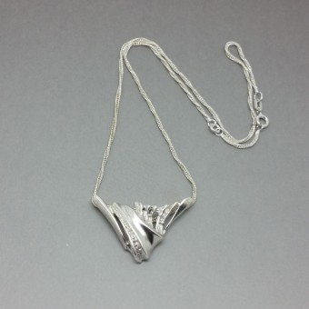 Astri Holthe modernist silver pendant